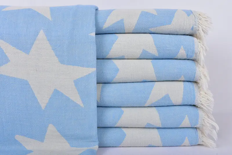 Turkish towel, Custom Wedding Gifts, Extra large Turkish bath towel, Beach Towel Monogram, Peshtemal, Organic towel, 68x36 Cotton Star Design Towel - 1