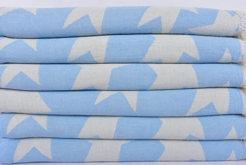 Turkish towel, Custom Wedding Gifts, Extra large Turkish bath towel, Beach Towel Monogram, Peshtemal, Organic towel, 68x36 Cotton Star Design Towel - 2