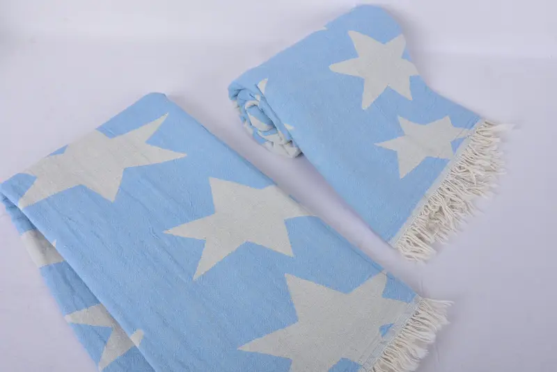 Turkish towel, Custom Wedding Gifts, Extra large Turkish bath towel, Beach Towel Monogram, Peshtemal, Organic towel, 68x36 Cotton Star Design Towel - 7