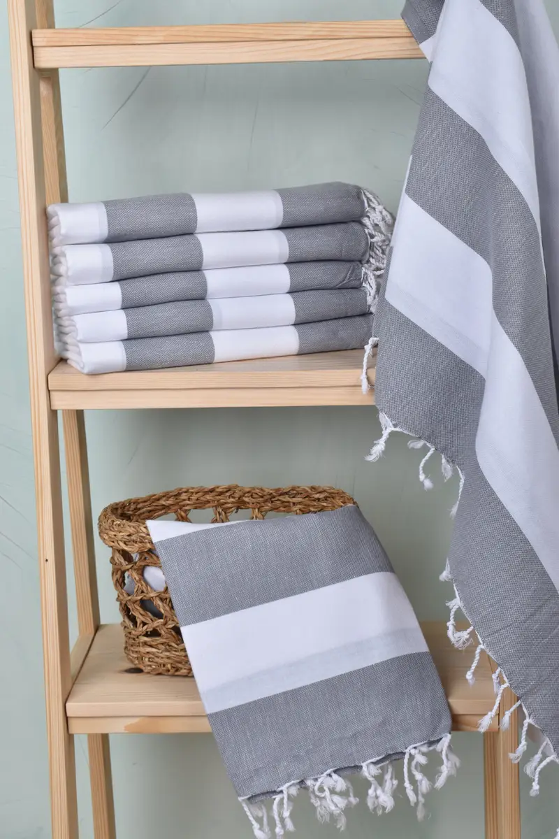 Personalized Towel, 70x40 Cotton Striped Towel, Beach Wedding Favor, Absorbent towel, Personalized Gift For Her, Custom Beach Towels, Turkish towel - 3