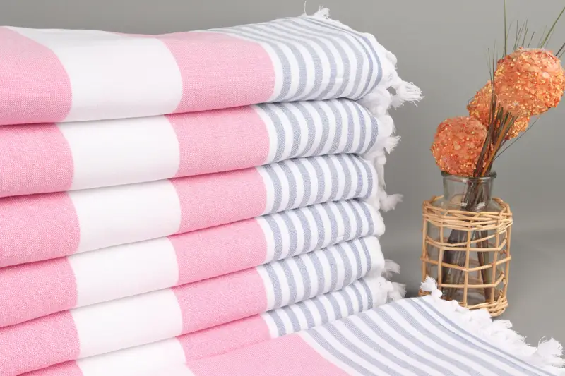 Hammam towel, Bridesmaid Favors, Turkish beach towel with fringe, Thin towel, 68x36 Cotton Striped Terry Towel, Bachelor Bachelorette Party Favors - 1