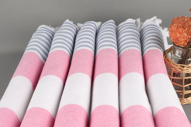 Hammam towel, Bridesmaid Favors, Turkish beach towel with fringe, Thin towel, 68x36 Cotton Striped Terry Towel, Bachelor Bachelorette Party Favors - 3