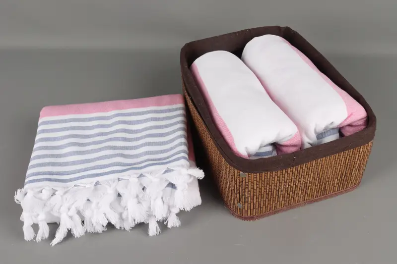 Hammam towel, Bridesmaid Favors, Turkish beach towel with fringe, Thin towel, 68x36 Cotton Striped Terry Towel, Bachelor Bachelorette Party Favors - 5