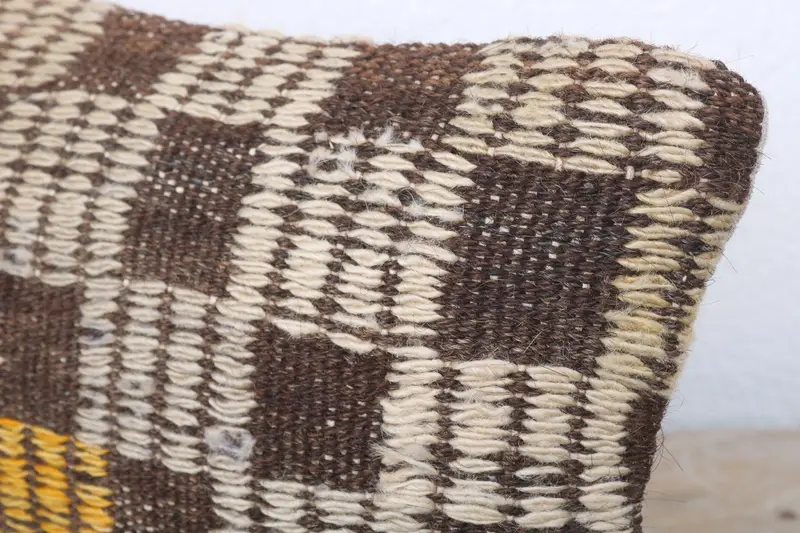 Antique Pillows, Pillow, Vintage Pillow, Crochet Pattern Cushion Cover, Boho Pillow, Office Chair Pillow Cover, 8x16 Yellow Pillow Sham - 5