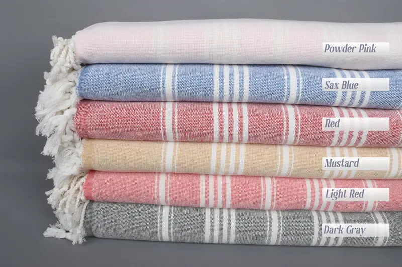 Personalized Wedding Gift Striped Towel 40x71 Organic Cotton Beach Towel