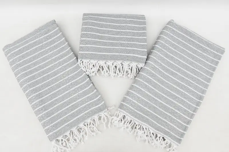 Embroidered Turkish Towel, Personalize Gift, Best Beach Towel, Thin towel, First Wedding Anniversary Gift, 70x40 Cotton Striped Towel, Organic towel - 8