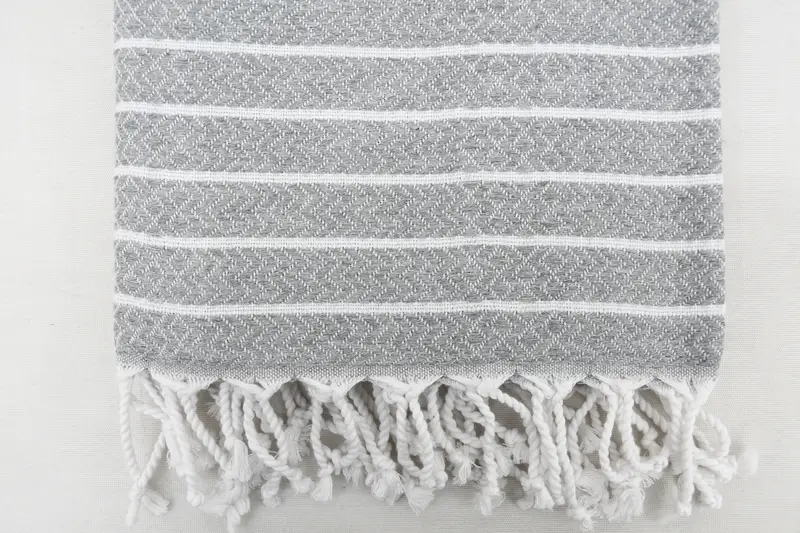 Embroidered Turkish Towel, Personalize Gift, Best Beach Towel, Thin towel, First Wedding Anniversary Gift, 70x40 Cotton Striped Towel, Organic towel - 5