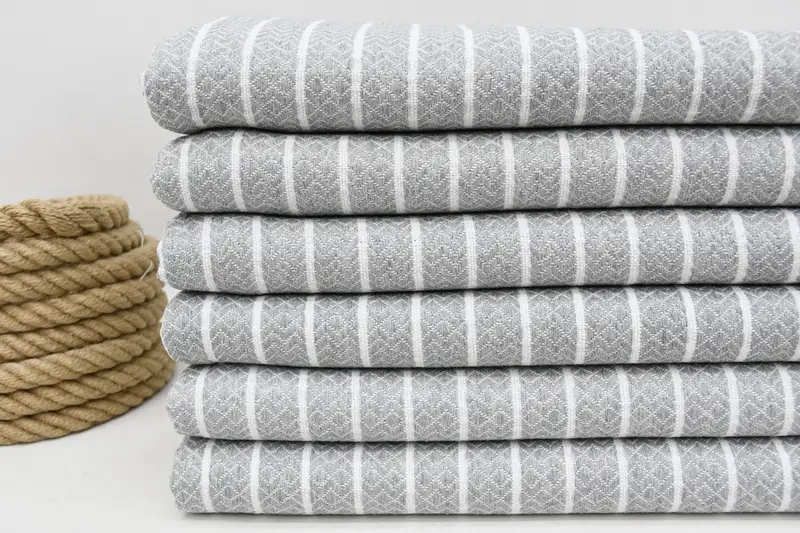 Embroidered Turkish Towel, Personalize Gift, Best Beach Towel, Thin towel, First Wedding Anniversary Gift, 70x40 Cotton Striped Towel, Organic towel - 2