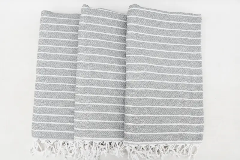 Embroidered Turkish Towel, Personalize Gift, Best Beach Towel, Thin towel, First Wedding Anniversary Gift, 70x40 Cotton Striped Towel, Organic towel - 3