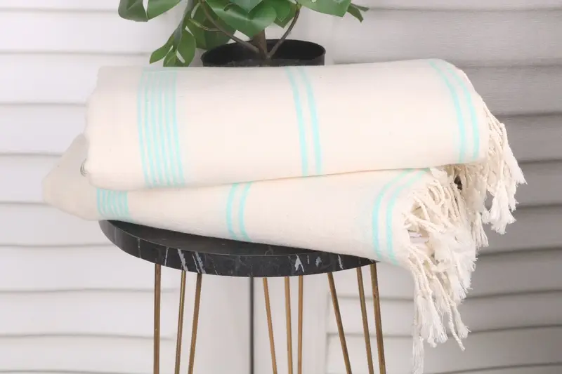 Thin towel, Pool Towels, 80x36 Cotton Striped Towel, Large Turkish Towel, Christmas Gift, Sand-resistant Turkish towel for travel, Turkish Towel USA - 3