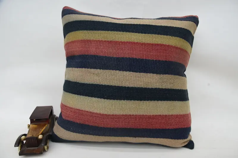 Muted Cushion, Home Decor Pillow, Handmade Kilim Cushion, Vintage Pillow, 18x18 Beige Cushion, Meditation Pillow Case, Cushion, Outdoor Cushion Case - 1