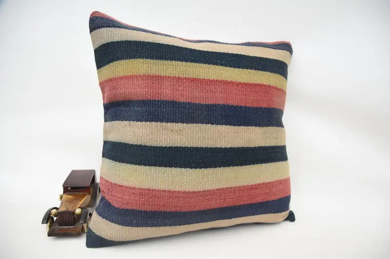Muted Cushion, Home Decor Pillow, Handmade Kilim Cushion, Vintage Pillow, 18x18 Beige Cushion, Meditation Pillow Case, Cushion, Outdoor Cushion Case - 2