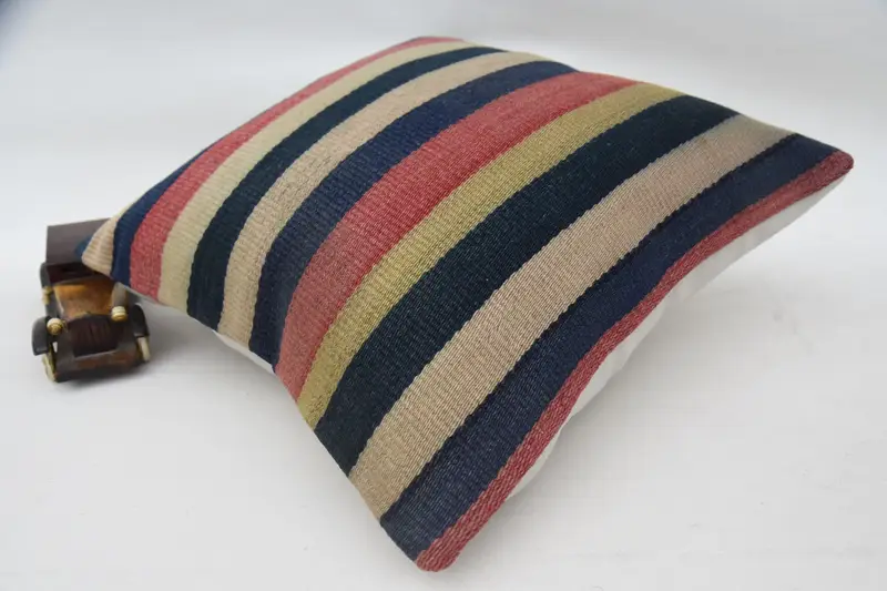 Muted Cushion, Home Decor Pillow, Handmade Kilim Cushion, Vintage Pillow, 18x18 Beige Cushion, Meditation Pillow Case, Cushion, Outdoor Cushion Case - 6