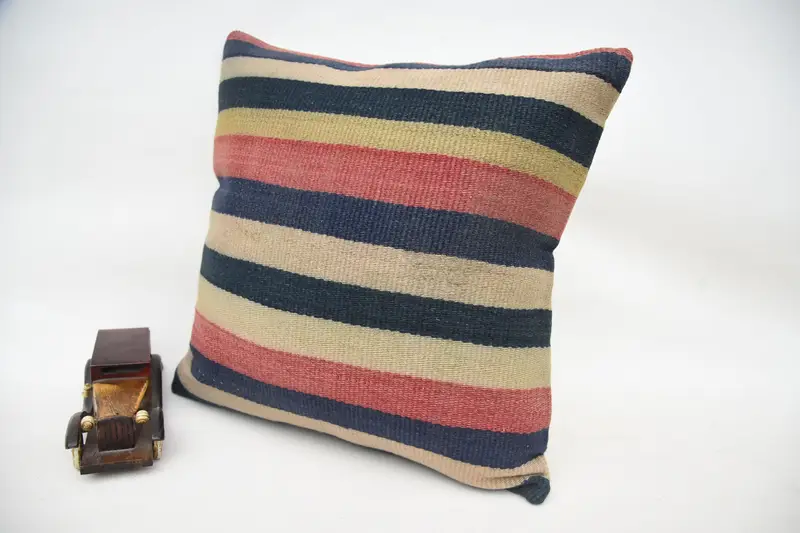 Muted Cushion, Home Decor Pillow, Handmade Kilim Cushion, Vintage Pillow, 18x18 Beige Cushion, Meditation Pillow Case, Cushion, Outdoor Cushion Case - 3
