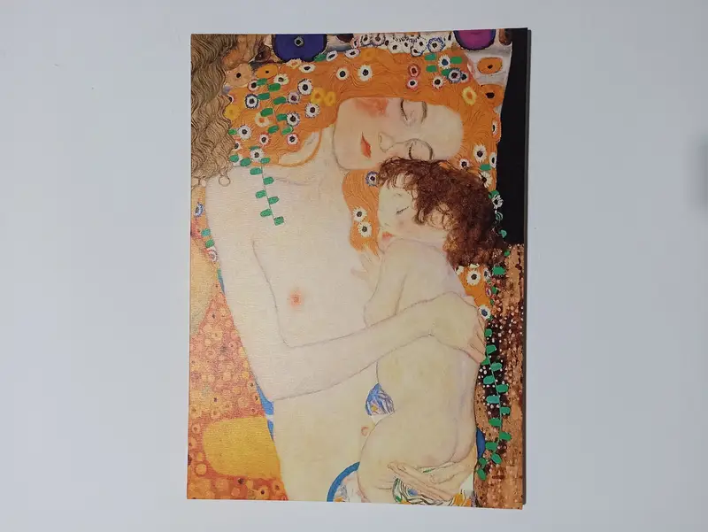 Gustav Klimt Kadın üç çağı, tuval duvar sanatı, gustav klimt duvar sanatı, Klimt kadın sanat, anne ve çocuk duvar dekoru, klimt sanatı, - 1