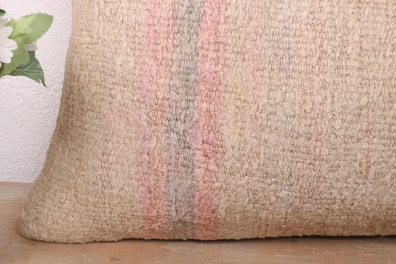 Gift Pillow, Bench Cushion Cover, Handmade Throw Pillow Sham, Boho Pillow Sham Cover, Pillow Cover, Boho Pillow, 12x24 Beige Pillow, Bed Cushion - 3