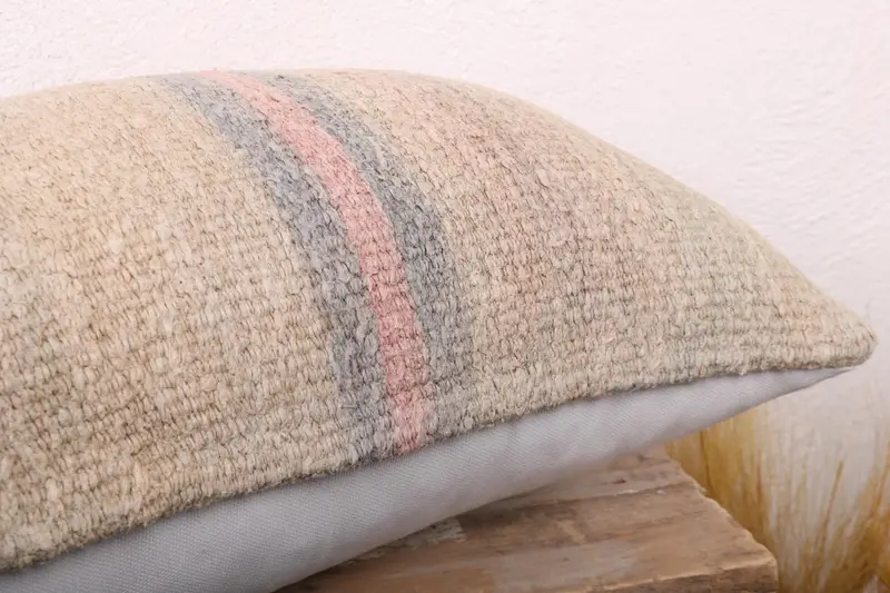 Gift Pillow, Bench Cushion Cover, Handmade Throw Pillow Sham, Boho Pillow Sham Cover, Pillow Cover, Boho Pillow, 12x24 Beige Pillow, Bed Cushion - 6