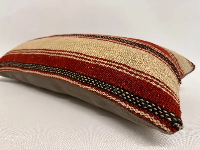 Traditional Pillow Cover, Wool Kilim Pillow Pillow, Pillow for Sofa, Kilim Pillow, Pillow Case, 12x24 Beige Pillow, Handmade Kilim Cushion - 6