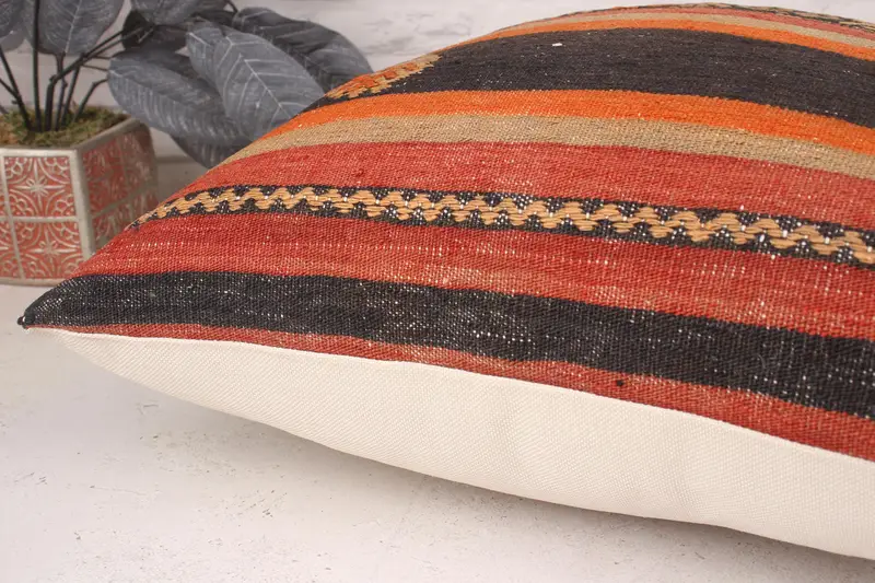 Southwestern Cushion, 20x20 Red Cushion, Comfy Throw Pillow Sham, Pillow for Couch, Boho Pillow, Tribal Cushion, Pillow Cover, Kilim Pillow Cover - 6