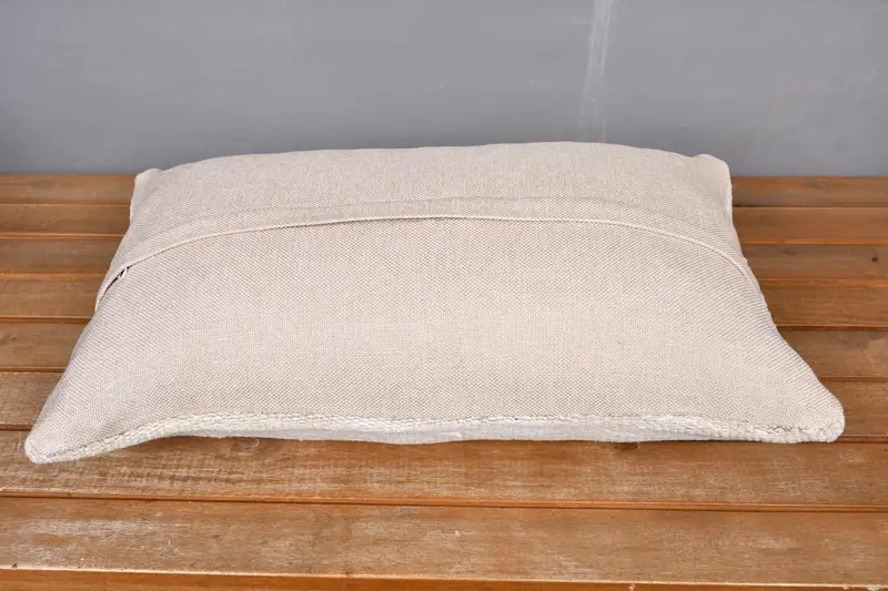 Pillow Case, 12x20 Beige Pillow Sham, Ethnic Cushion, Kilim Pillow, Vintage Pillow, Home Decor Pillow, Natural Cushion Case - 5