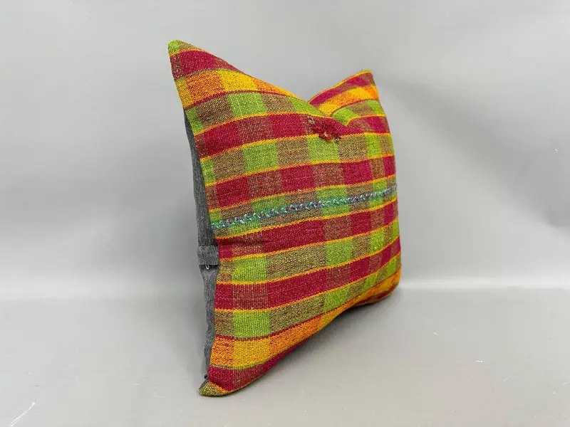 Throw Kilim Pillow, Cushion Cover, Aesthetic Cushion Cover, 18x18 Green Cushion Cover, Turkish Pillow, Interior Designer Pillow, Cotton Pillow Cover - 2