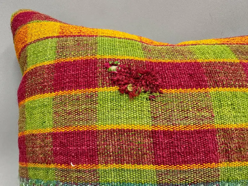 Throw Kilim Pillow, Cushion Cover, Aesthetic Cushion Cover, 18x18 Green Cushion Cover, Turkish Pillow, Interior Designer Pillow, Cotton Pillow Cover - 5