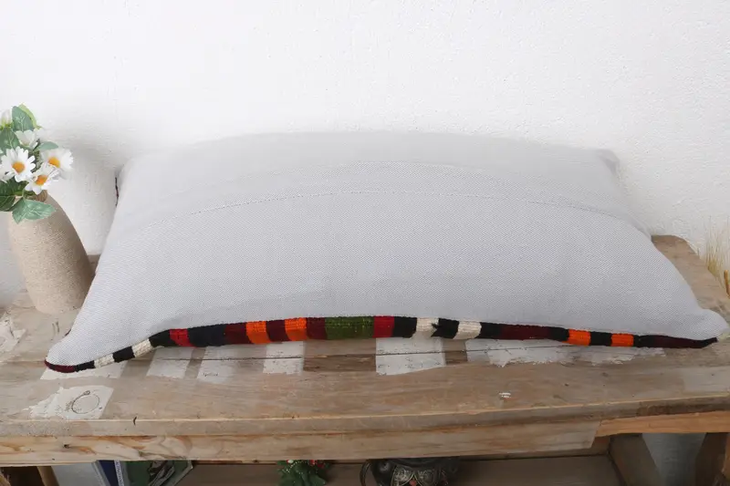 Cushion, Handmade Kilim Cushion, 12x24 Brown Pillow Case, Kilim Pillow Cover, One Of A Kind Cushion Cover, Tapestry Pillow, Turkish Kilim Pillow - 7
