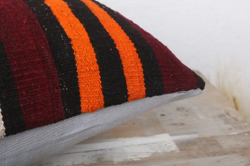 Cushion, Handmade Kilim Cushion, 12x24 Brown Pillow Case, Kilim Pillow Cover, One Of A Kind Cushion Cover, Tapestry Pillow, Turkish Kilim Pillow - 6