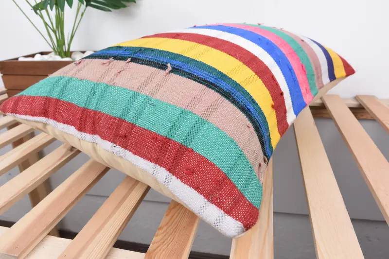 16x24 Blue Pillow Case, Outdoor Patio Pillow Case, Boho Pillow, Outdoor Patio Cushion Cover, Vintage Kilim Pillow, Cushion, Antique Pillows - 6