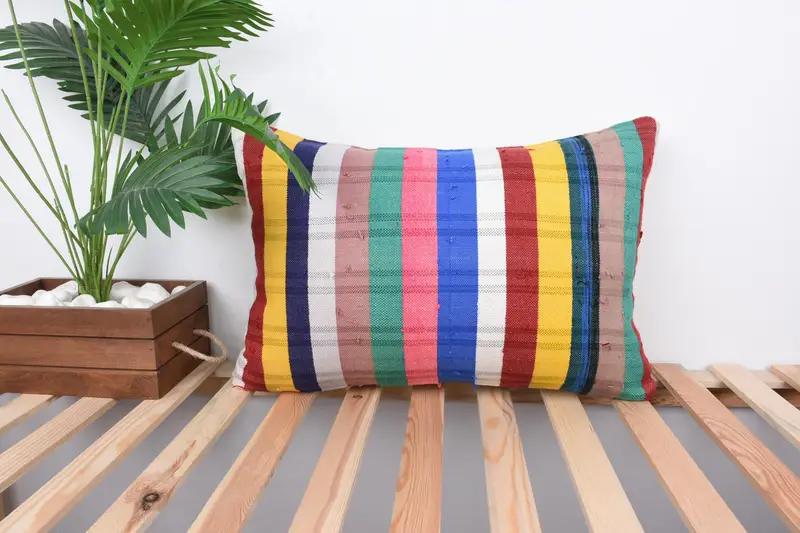 16x24 Blue Pillow Case, Outdoor Patio Pillow Case, Boho Pillow, Outdoor Patio Cushion Cover, Vintage Kilim Pillow, Cushion, Antique Pillows - 1