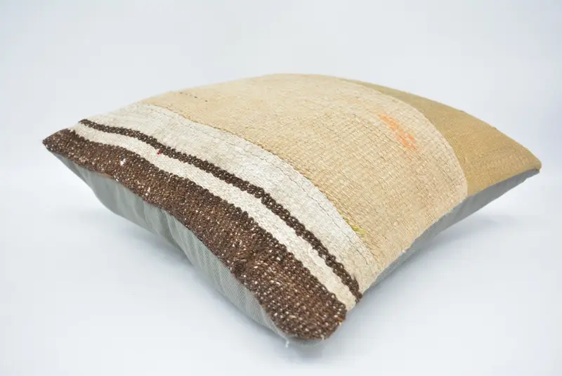 Pillow Cover, Vintage Kilim Pillow, 16x16 Beige Pillow Cover, Antique Pillows, Boho Chic Cushion Case, Pillow for Couch, Garden Pillow Case - 6