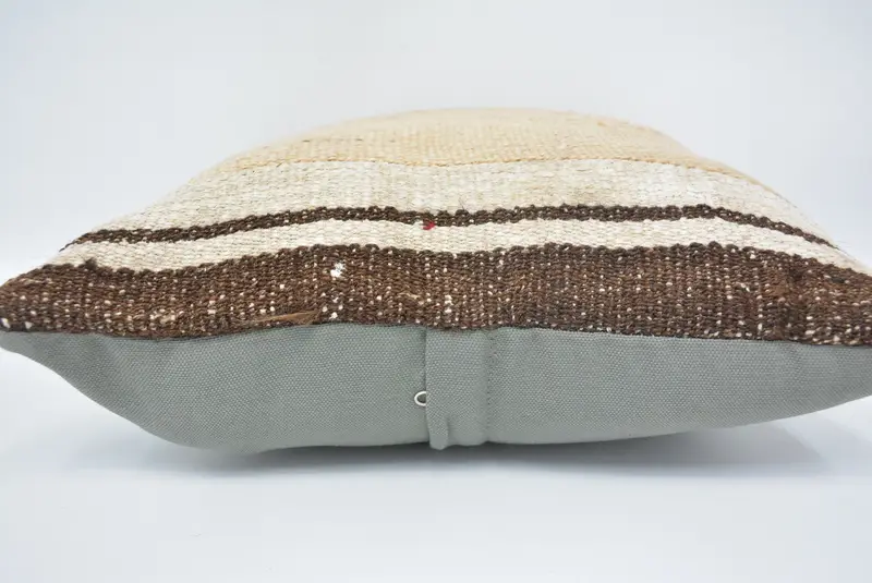 Pillow Cover, Vintage Kilim Pillow, 16x16 Beige Pillow Cover, Antique Pillows, Boho Chic Cushion Case, Pillow for Couch, Garden Pillow Case - 5
