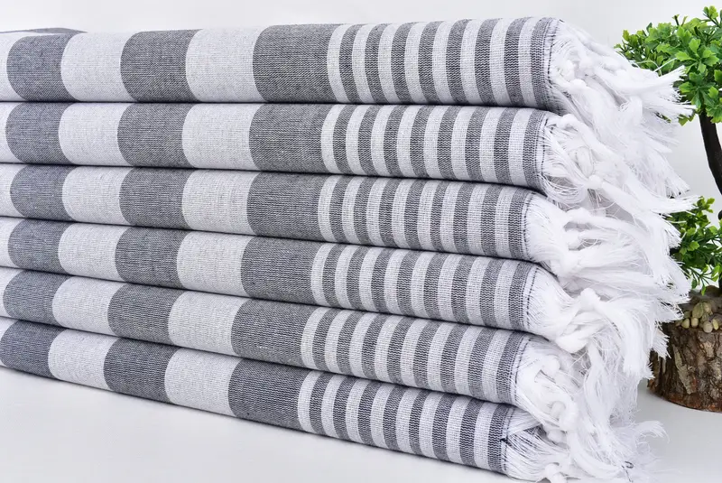 68x36 Cotton Striped Towel, Handmade Turkish Towel, Bridesmaid Gifts, Housewarming Gift, Grandma Gift, Lightweight towel, Lightweight Turkish towel - 3