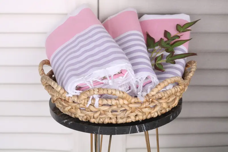 Scarf Towel, Gift For Him, Hammam Towel USA, Wedding Day Gift For Bride, Bridal Shower Gift, 70x40 Cotton Striped Towel, Bachelorette Party Favors - 5