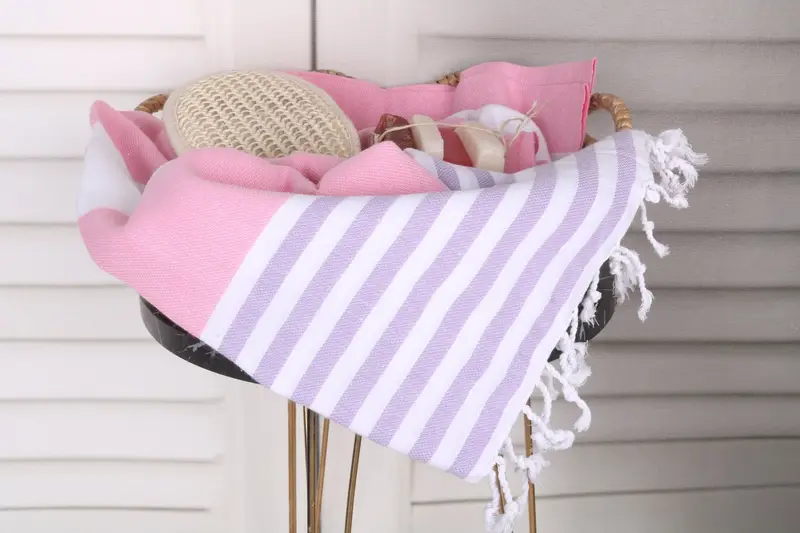 Scarf Towel, Gift For Him, Hammam Towel USA, Wedding Day Gift For Bride, Bridal Shower Gift, 70x40 Cotton Striped Towel, Bachelorette Party Favors - 2