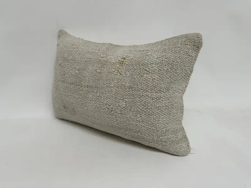 Home Decor Pillow, Natural Pillow Sham, Pillow Sham, Kilim Pillow Cover, 12x20 White Cushion Case, Kilim Cushion Sham, Crochet Pattern Cushion - 4