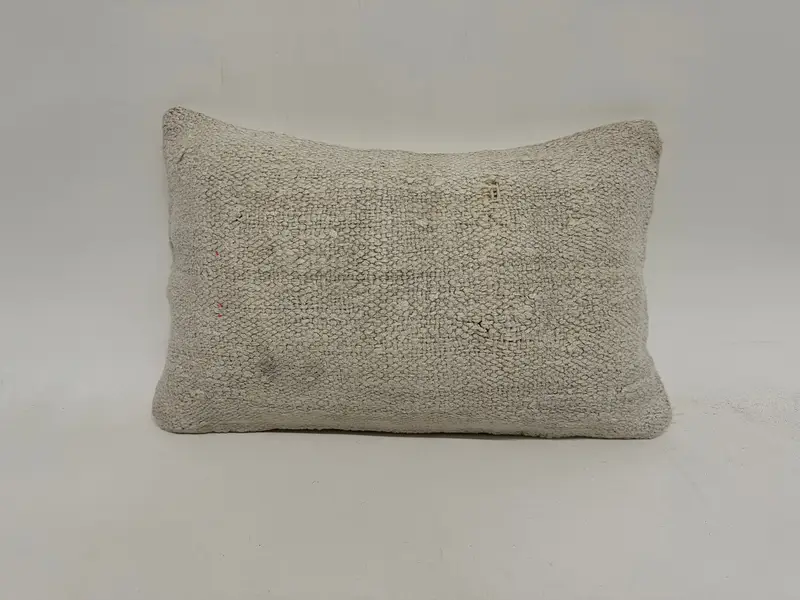 Home Decor Pillow, Natural Pillow Sham, Pillow Sham, Kilim Pillow Cover, 12x20 White Cushion Case, Kilim Cushion Sham, Crochet Pattern Cushion - 1