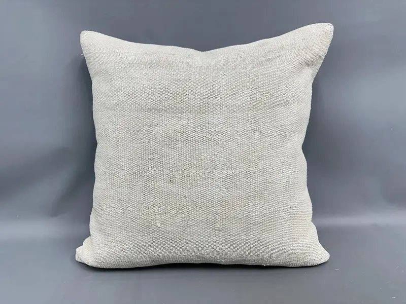 Home Decor Pillow, 24x24 Beige Cushion Case, Ethnical Kilim Rug Pillow, Boho Pillow Sham Cover, Cushion Case, Handmade Pillow Cover - 4
