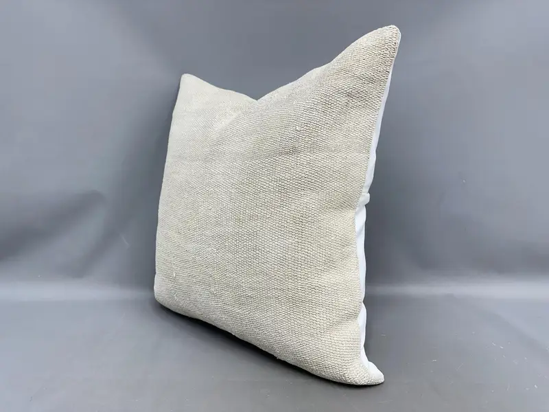 Home Decor Pillow, 24x24 Beige Cushion Case, Ethnical Kilim Rug Pillow, Boho Pillow Sham Cover, Cushion Case, Handmade Pillow Cover - 3