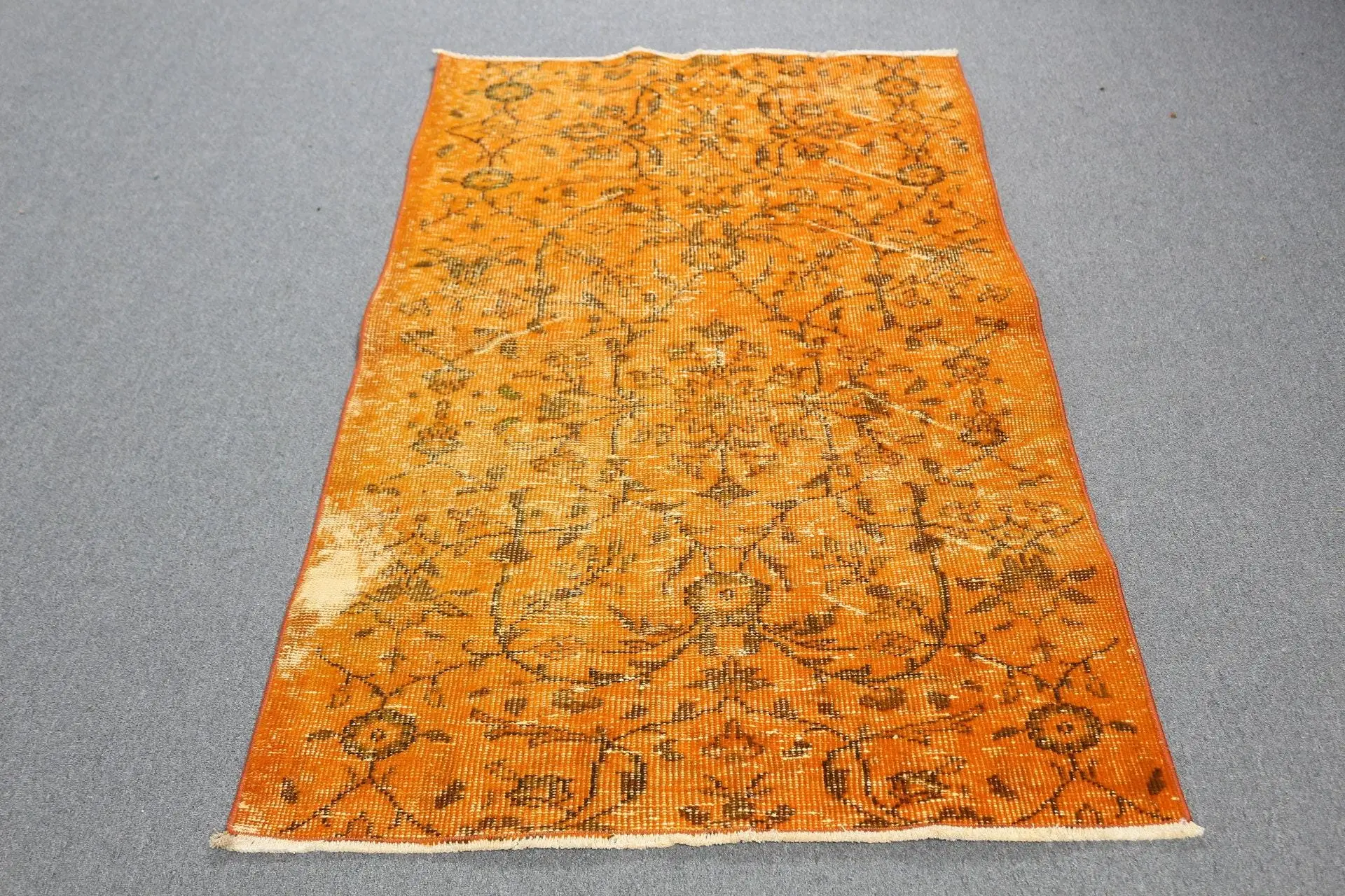 3.3x5.7 ft Vintage Halı, Accent Türk Halısı, Turuncu Oryantal Halı - 1