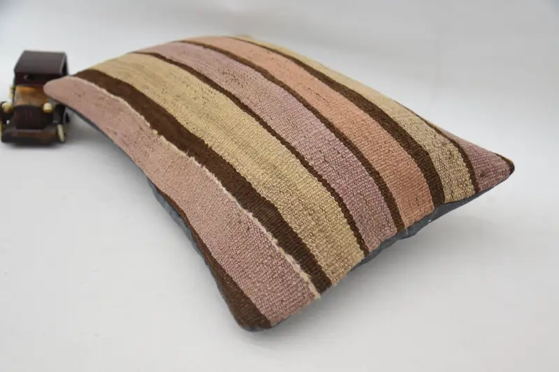 Pastel Cushion, Vintage Kilim Pillow, Throw Kilim Pillow, 12x20 Beige Pillow Sham, Authentic Pillow Cover, Pillow Sham, Pillow for Couch - 6