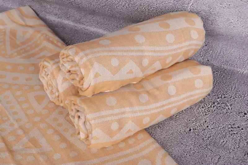 Turkish towel, Travel Towel, Gift For Best Friend, Absorbent Turkish towel, Best Wedding Gift, Turkish Towel USA, 70x40 Cotton Round Pattern Towel - 8