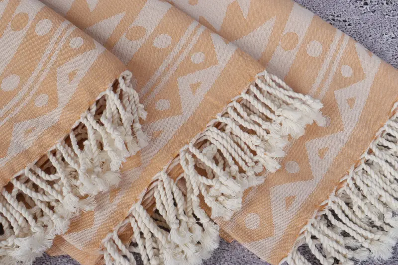 Turkish towel, Travel Towel, Gift For Best Friend, Absorbent Turkish towel, Best Wedding Gift, Turkish Towel USA, 70x40 Cotton Round Pattern Towel - 6
