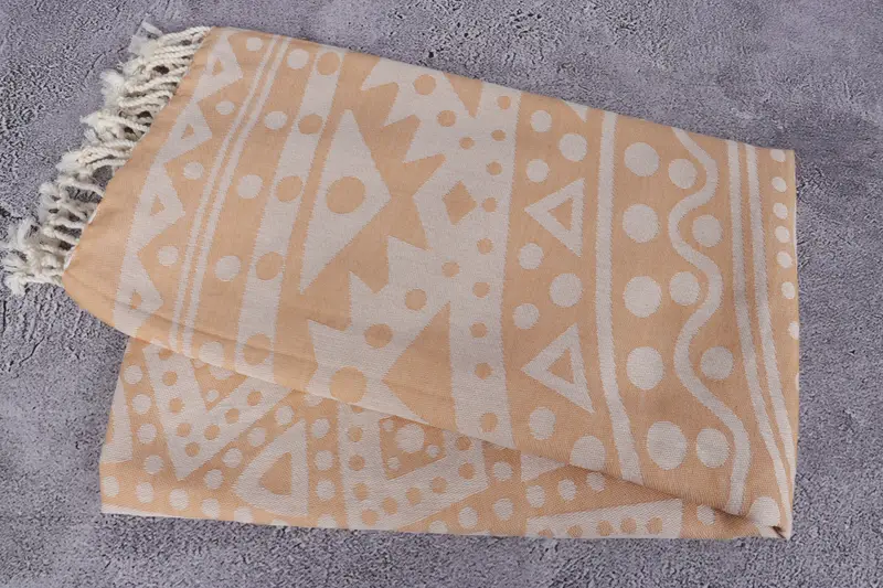 Turkish towel, Travel Towel, Gift For Best Friend, Absorbent Turkish towel, Best Wedding Gift, Turkish Towel USA, 70x40 Cotton Round Pattern Towel - 7