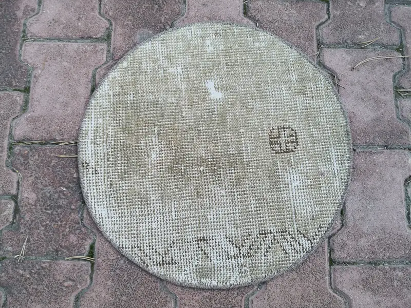 Alfombra Oriental Gris 50x50cm Decoración Elegante