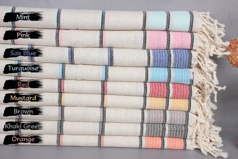 Monogram Kitchen Towel, Custom Turkish Towel, 40x20 Linen Striped Towel, Small Bath Towels, Wedding Favors, House Warming Gift, Monogram Towels - 1