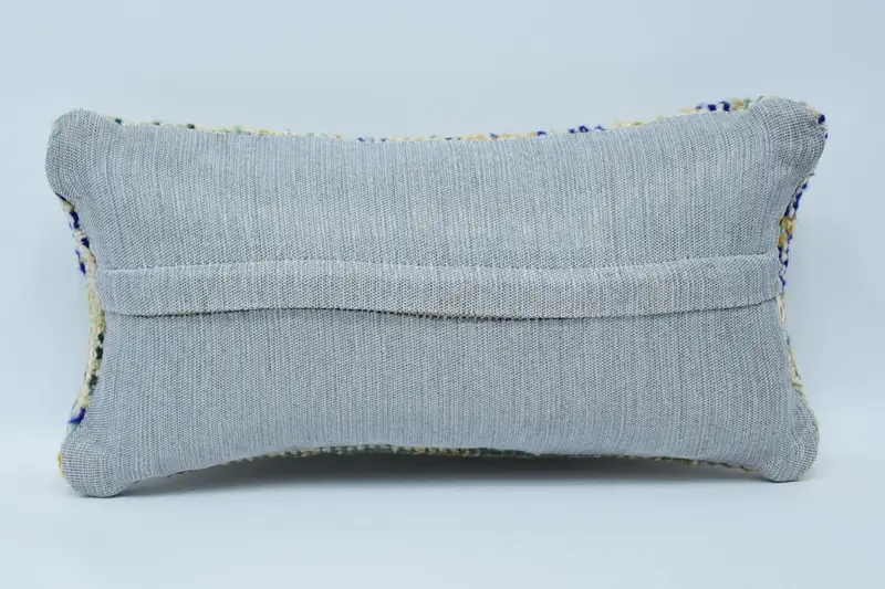 Pillow Cover, Handmade Throw Cushion, Pillow for Couch, Vintage Pillow, Kilim Pillow, 8x16 Blue Pillow Sham, One Of A Kind Cushion - 6