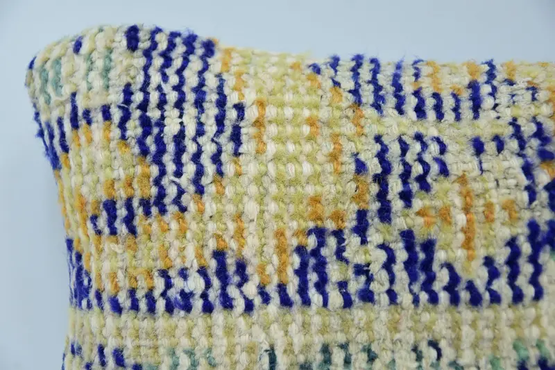 Pillow Cover, Handmade Throw Cushion, Pillow for Couch, Vintage Pillow, Kilim Pillow, 8x16 Blue Pillow Sham, One Of A Kind Cushion - 2