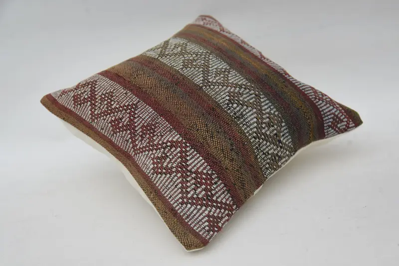 Pillow, 12x12 Red Pillow Cover, Outdoor Throw Pillow Sham, Turkish Kilim Pillow, Kilim Cushion Sham, Vintage Kilim Throw Pillow - 6