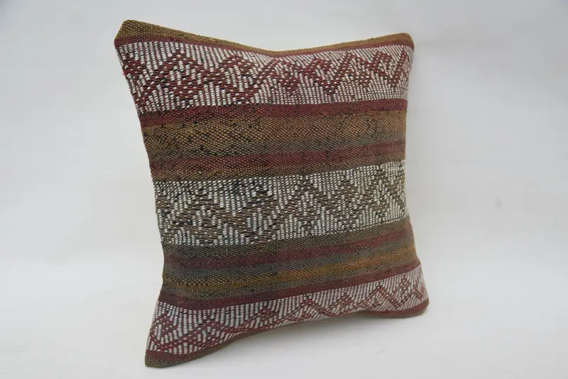 Pillow, 12x12 Red Pillow Cover, Outdoor Throw Pillow Sham, Turkish Kilim Pillow, Kilim Cushion Sham, Vintage Kilim Throw Pillow - 2